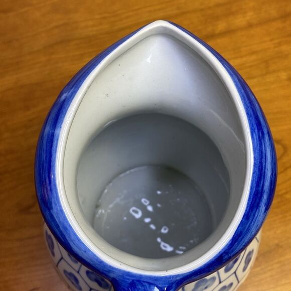 Silvestri Blue and White Floral Water Pitcher 7” Tall - Picture 6 of 6